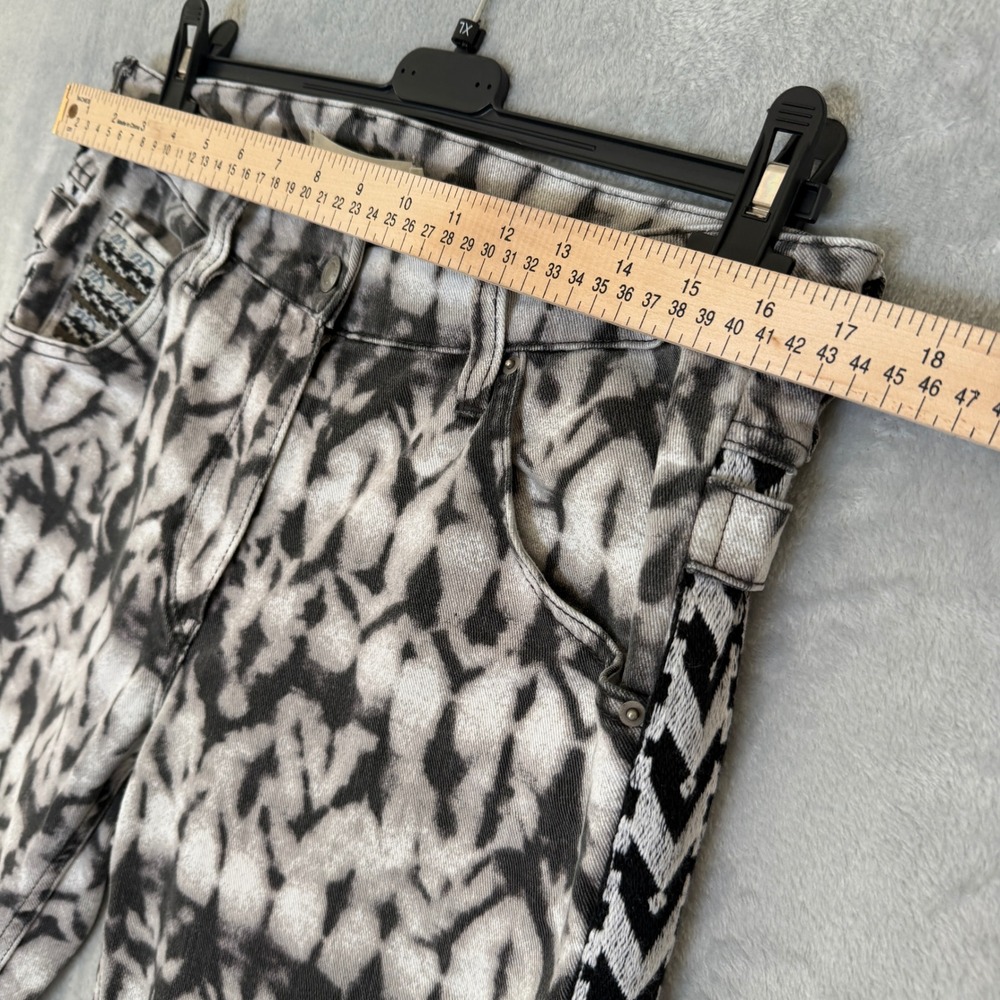 Isabel Marant Pour H&M 2013 Ikat Print Straight Jeans US 10 Embroidered Trim - Picture 4 of 15